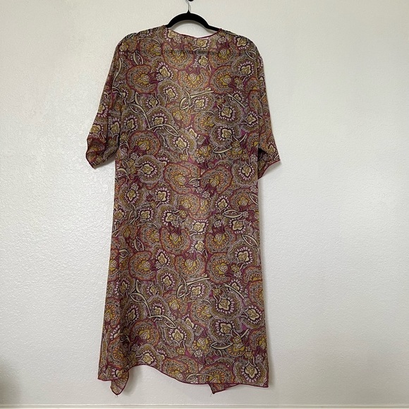 2/$30 LuLaRoe Shirley Floral Kimono Cardigan Longline Swim Cover up SZ M - Picture 7 of 12